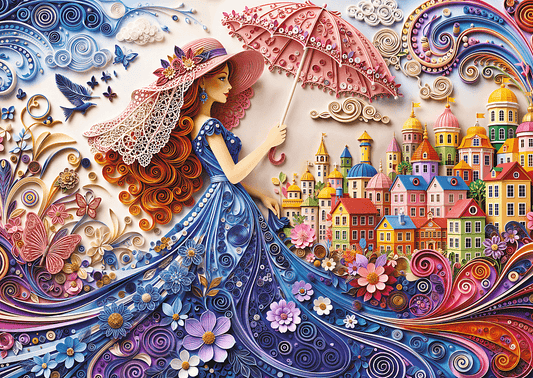 Hölgy napernyővel Trefl 2000 darabos kirakó puzzle (TR-USA_99349) - puzzlegarden