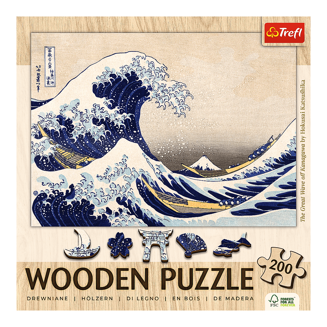 Hokusai - A Nagy Hullám - FA Kirakó! Trefl 200 darabos kirakó puzzle (TR-20250) - puzzlegarden