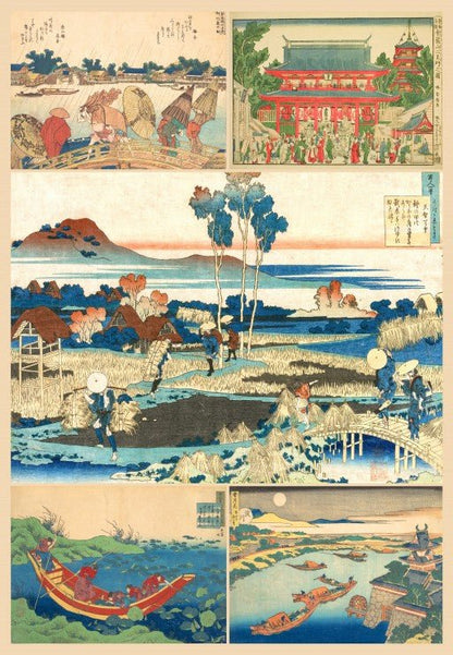 Hokusai fametszetei Grafika 1000 darabos kirakó puzzle (GR-33768) - puzzlegarden