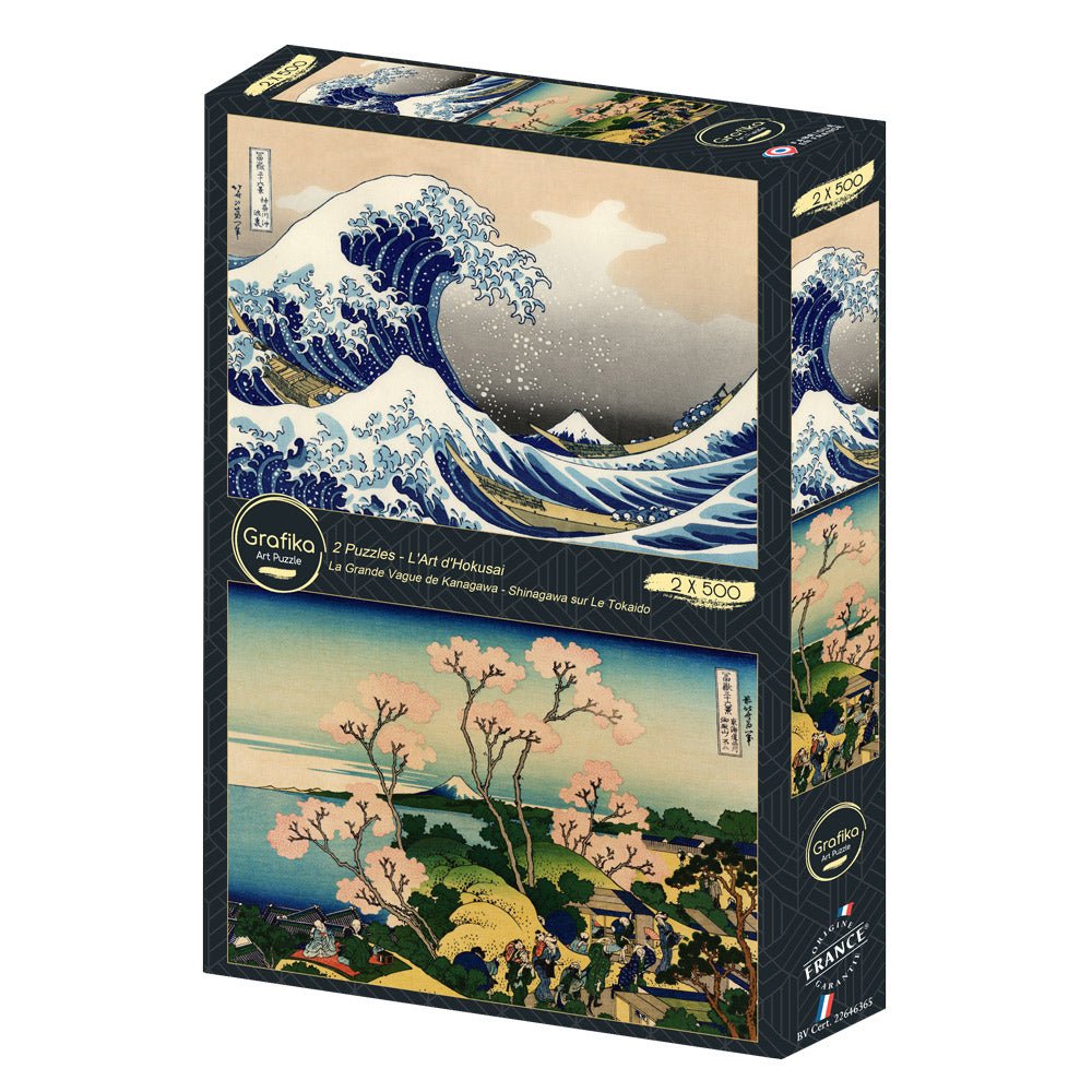 Hokusai művészete: A nagy hullám Kanagawánál – Sinagava a Tókaidón – 2×500 Grafika 500 darabos kirakó puzzle (GR-33707) - puzzlegarden