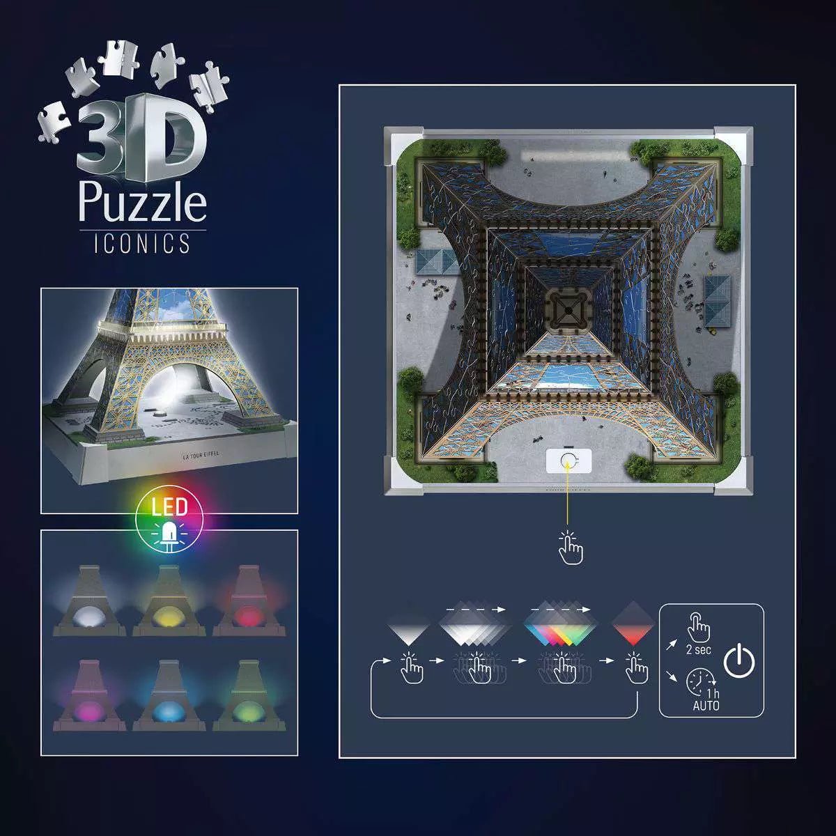 Iconics – Eiffel-torony fényekkel Ravensburger 216 darabos kirakó puzzle (RA-12008024) - puzzlegarden