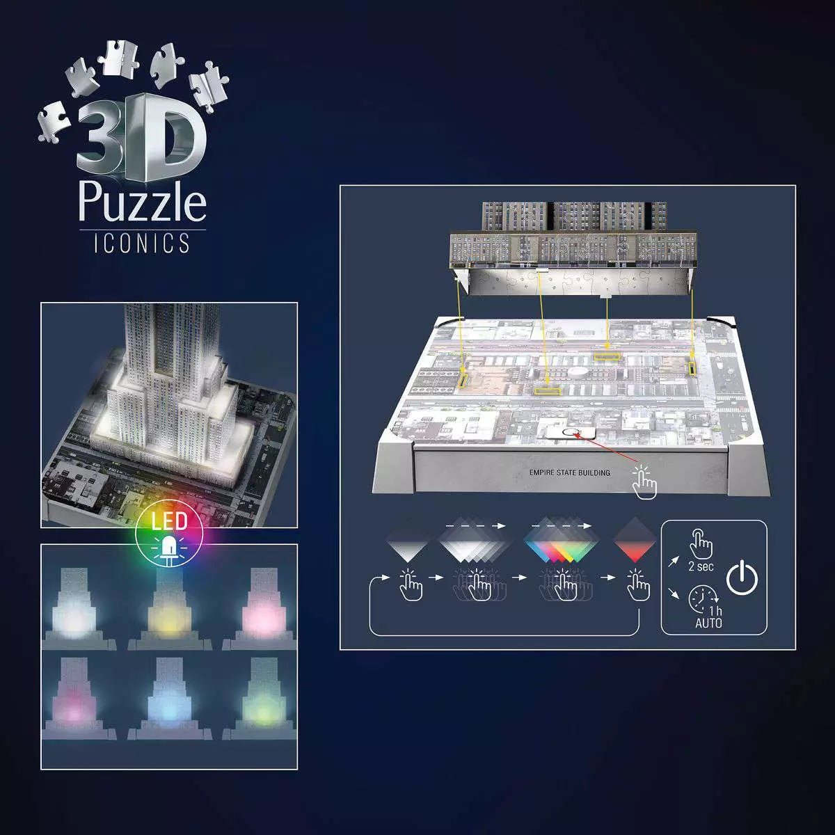 Iconics – Empire State Building fényekkel Ravensburger 216 darabos kirakó puzzle (RA-12008026) - puzzlegarden