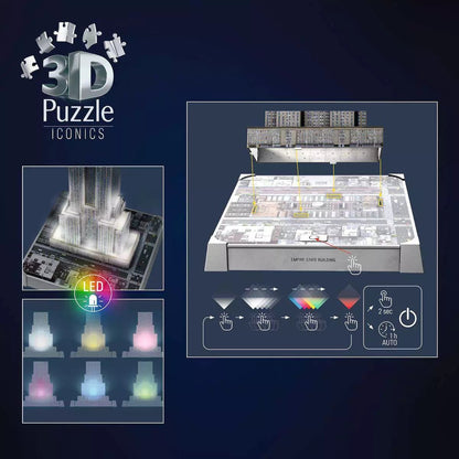 Iconics – Empire State Building fényekkel Ravensburger 216 darabos kirakó puzzle (RA-12008026) - puzzlegarden