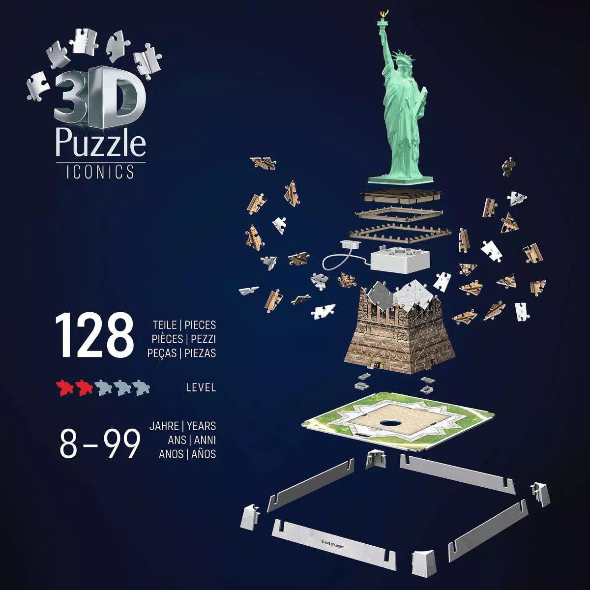 Iconics – Szabadság-szobor fényekkel Ravensburger 108 darabos kirakó puzzle (RA-12008027) - puzzlegarden