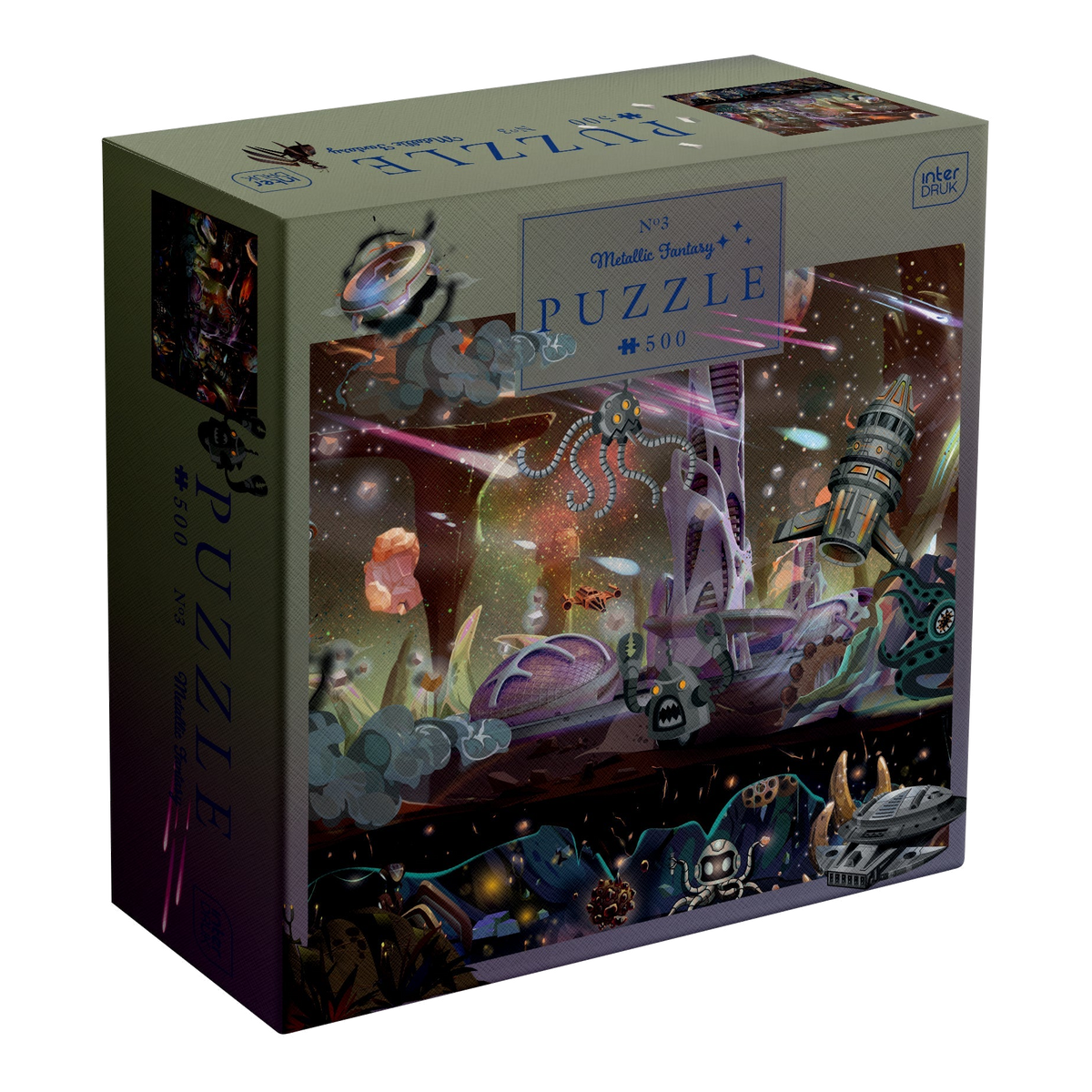 Metálfényű fantázia – Űrküldetés Interdruk 500 darabos kirakó puzzle (ID-PUZ500MFSQ) - puzzlegarden
