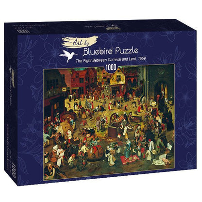 id. Pieter Bruegel - A karnevál és a böjt csatája Bluebird 1000 darabos kirakó puzzle (BB-60125 3663384601255) - puzzlegarden