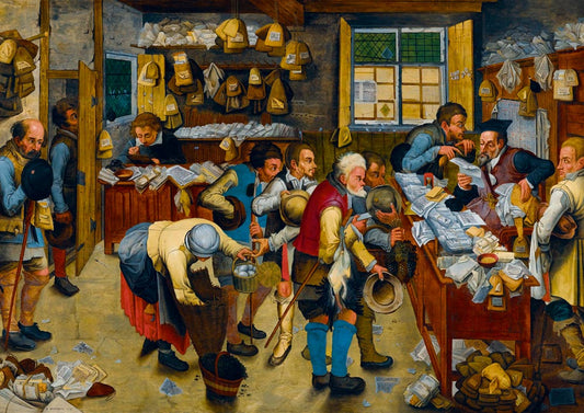 ifj. Pieter Bruegel - Az adószedő irodája Bluebird 1000 darabos kirakó puzzle (BB-60085 3663384600852) - puzzlegarden