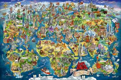Illusztrált világtérkép Ravensburger 5000 darabos kirakó puzzle (RA-12001738) - puzzlegarden