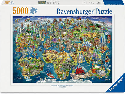 Illusztrált világtérkép Ravensburger 5000 darabos kirakó puzzle (RA-12001738) - puzzlegarden