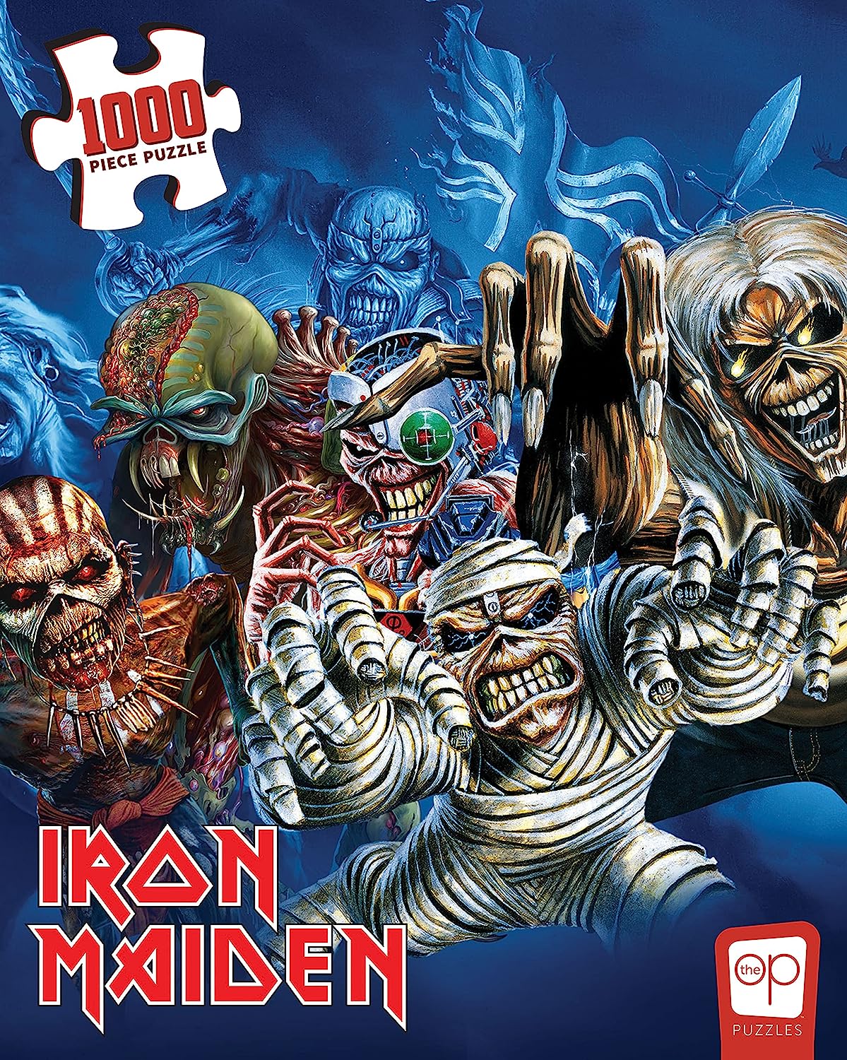 Iron Maiden - The Faces of Eddie Usaopoly 1000 darabos kirakó puzzle (USAP-Z144-659 700304155443) - puzzlegarden