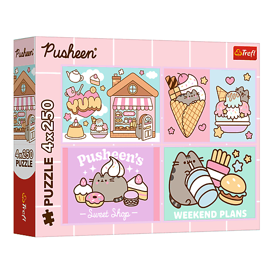 Ismerkedj meg Pusheennel – 4×250 Trefl 250 darabos kirakó puzzle (TR-13371) - puzzlegarden