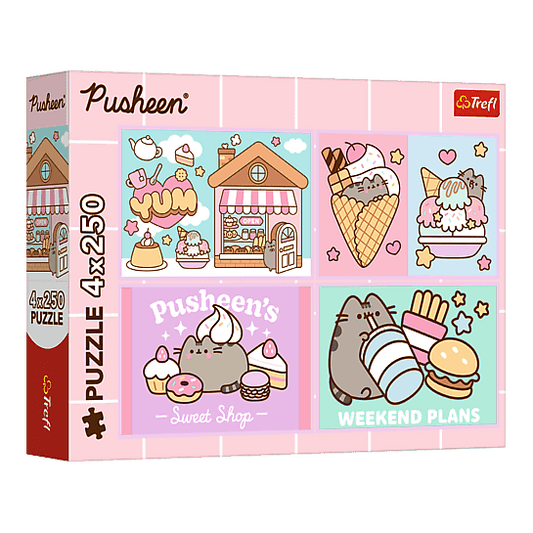 Ismerkedj meg Pusheennel – 4×250 Trefl 250 darabos kirakó puzzle (TR-13371) - puzzlegarden