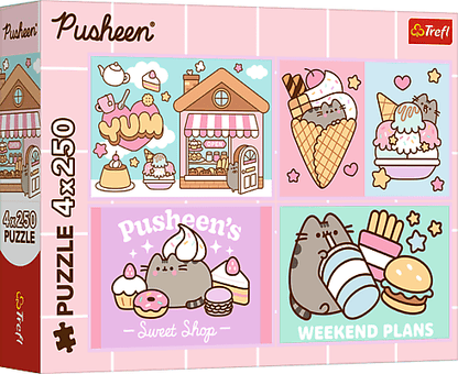 Ismerkedj meg Pusheennel – 4×250 Trefl 250 darabos kirakó puzzle (TR-13371) - puzzlegarden
