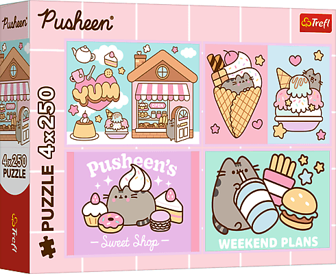 Ismerkedj meg Pusheennel – 4×250 Trefl 250 darabos kirakó puzzle (TR-13371) - puzzlegarden