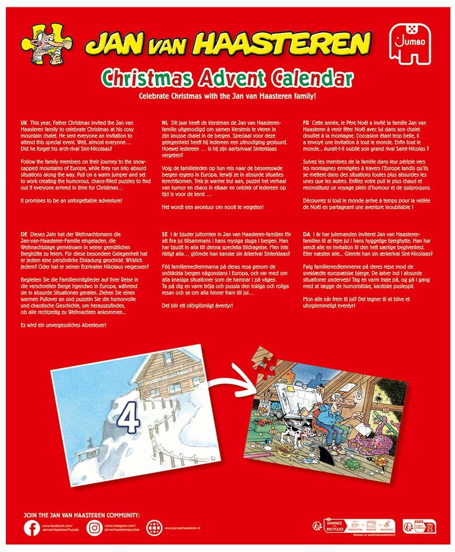 Jan van Haasteren – Adventi naptár 2025 Jumbo 54 darabos kirakó puzzle (JU - 1110100708) - puzzlegarden