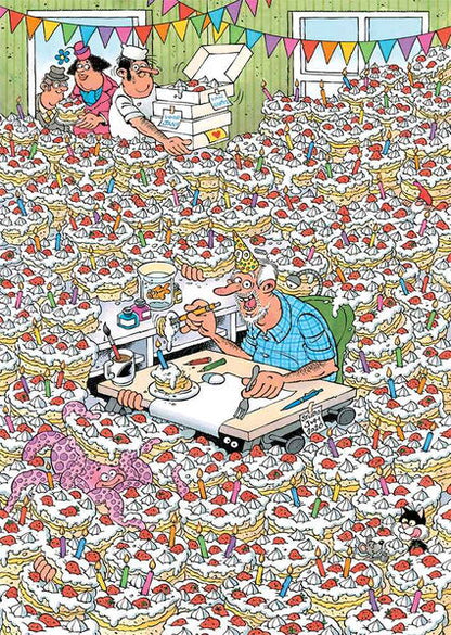 Jan van Haasteren Expert 8 – Hurrá, Jan 90 éves! Jumbo 500 darabos kirakó puzzle (JU-1110100812) - puzzlegarden