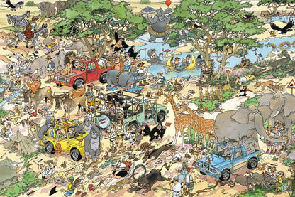 Jan van Haasteren – Szafari & Vihar – 2x1000 Jumbo 1000 darabos kirakó puzzle (JU - 1110100643) - puzzlegarden