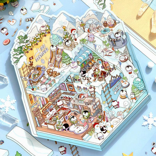 Jég és hó birodalma - matricajelenet Simno 1 darabos kirakó puzzle (SN-6941776320517) - puzzlegarden