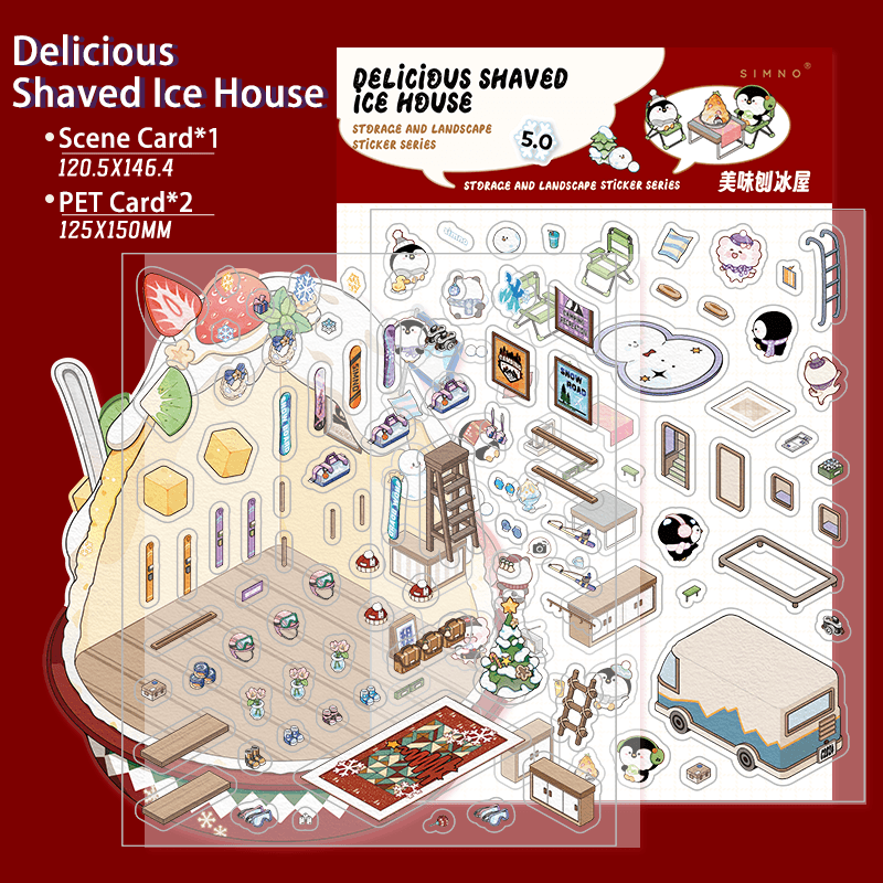 Jégkása - ház - matricajelenet Simno 1 darabos kirakó puzzle (SN-6941776320777) - puzzlegarden