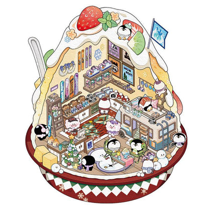 Jégkása - ház - matricajelenet Simno 1 darabos kirakó puzzle (SN-6941776320777) - puzzlegarden