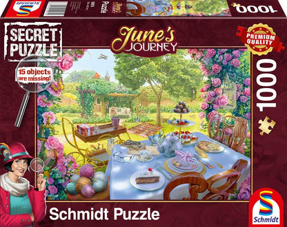 June's Journey - Teázás a Kertben - böngésző puzzle Schmidt 1000 darabos kirakó puzzle (SCH-59974 4001504599744) - puzzlegarden