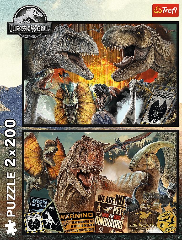 Jurassic World - Ősvilág – 2x200 Trefl 200 darabos kirakó puzzle (TR-13316) - puzzlegarden