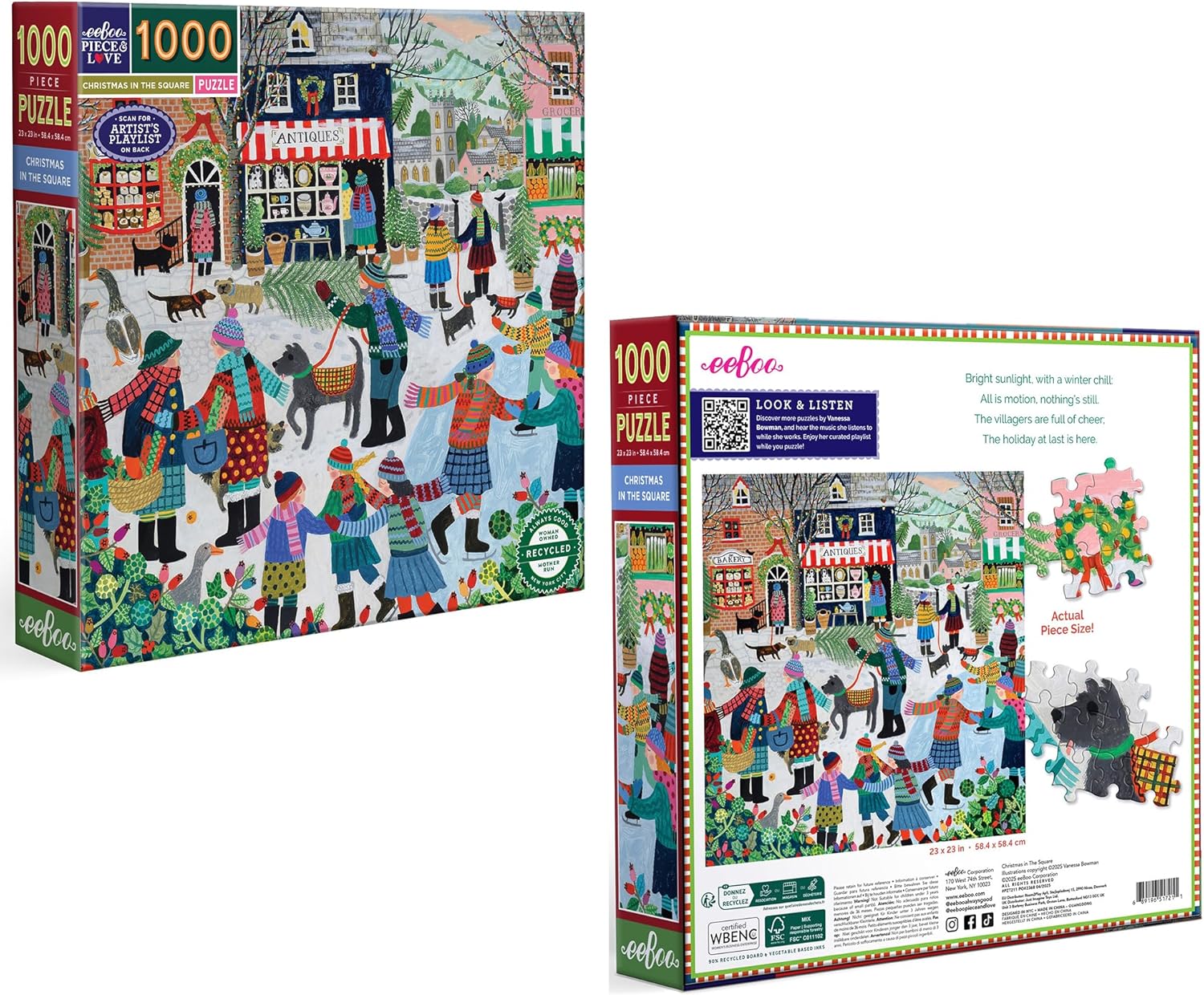 Karácsony a főtéren Eeboo 1000 darabos kirakó puzzle (EB-PZT211) - puzzlegarden