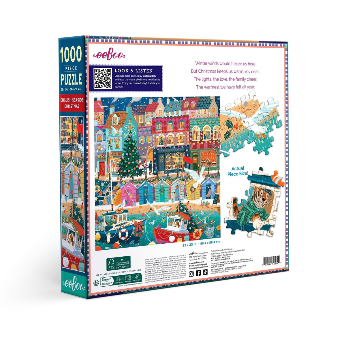 Karácsony az angol tengerparton Eeboo 1000 darabos kirakó puzzle (EB-EPZT799) - puzzlegarden