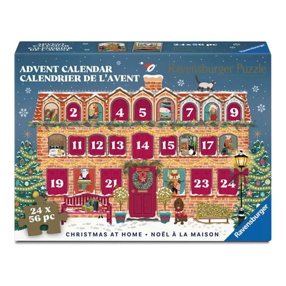 Karácsony otthon – Adventi kalendárium Ravensburger 24x56 darabos kirakó puzzle (RA-12002014) - puzzlegarden