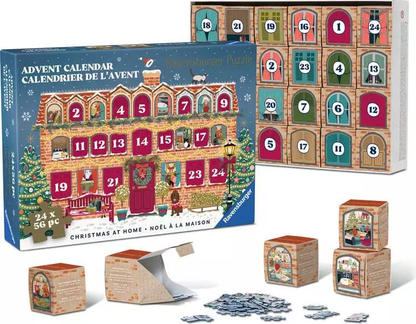 Karácsony otthon – Adventi kalendárium Ravensburger 24x56 darabos kirakó puzzle (RA-12002014) - puzzlegarden