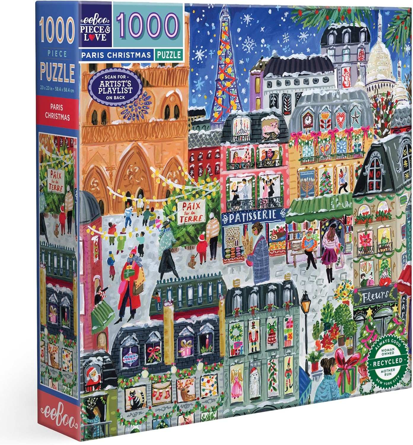 Karácsony Párizsban Eeboo 1000 darabos kirakó puzzle (EB-PZT781) - puzzlegarden