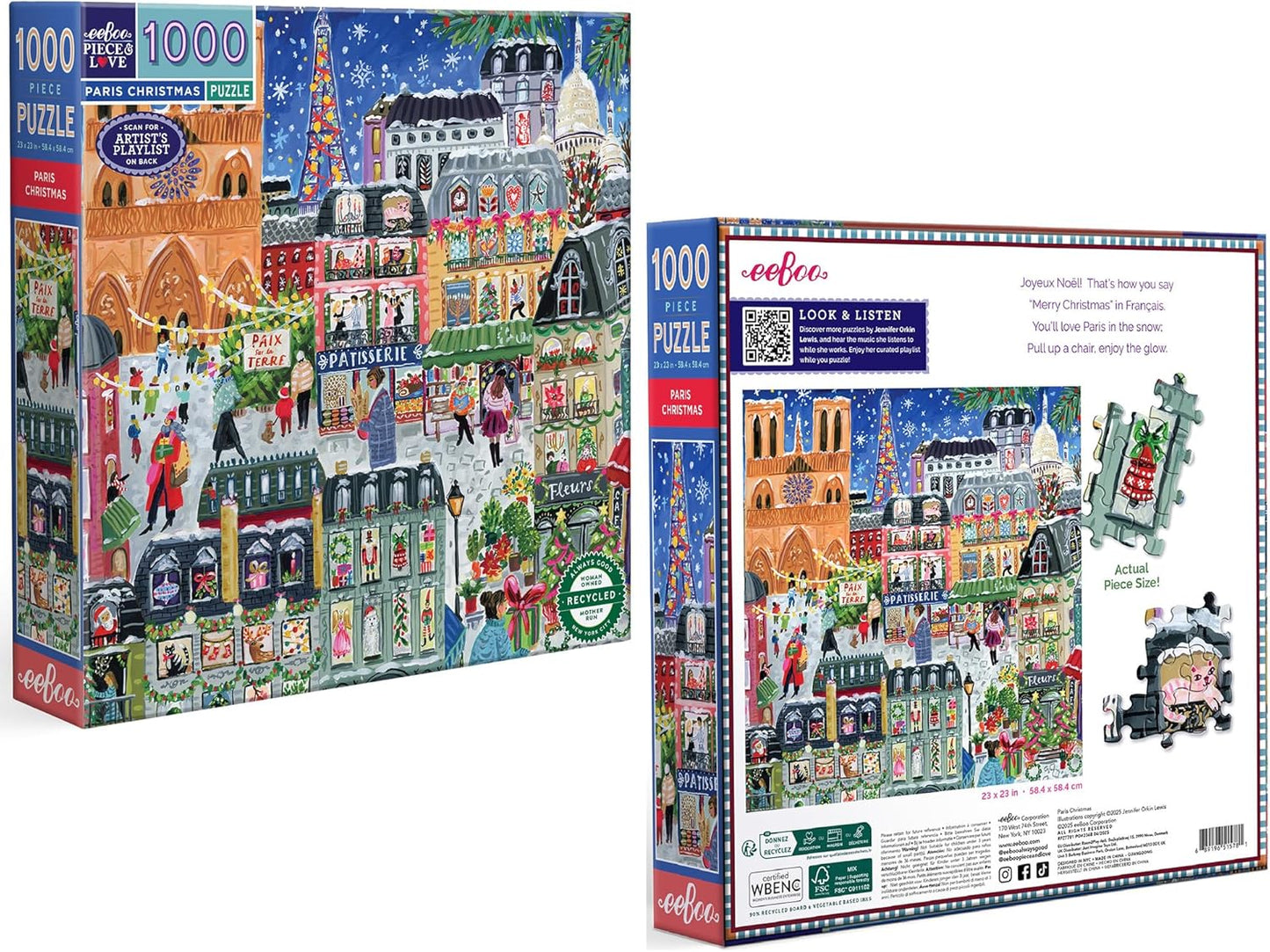 Karácsony Párizsban Eeboo 1000 darabos kirakó puzzle (EB-PZT781) - puzzlegarden