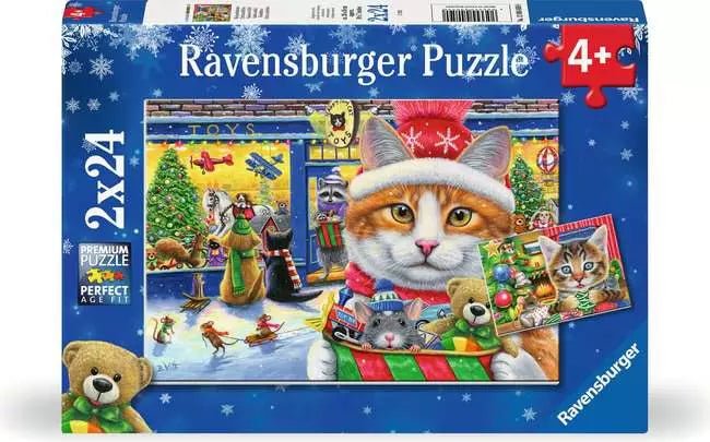 Karácsonyi cicák - 2x24 Ravensburger 24 darabos kirakó puzzle (RA-12004059) - puzzlegarden