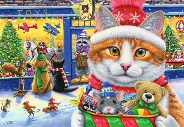 Karácsonyi cicák - 2x24 Ravensburger 24 darabos kirakó puzzle (RA-12004059) - puzzlegarden