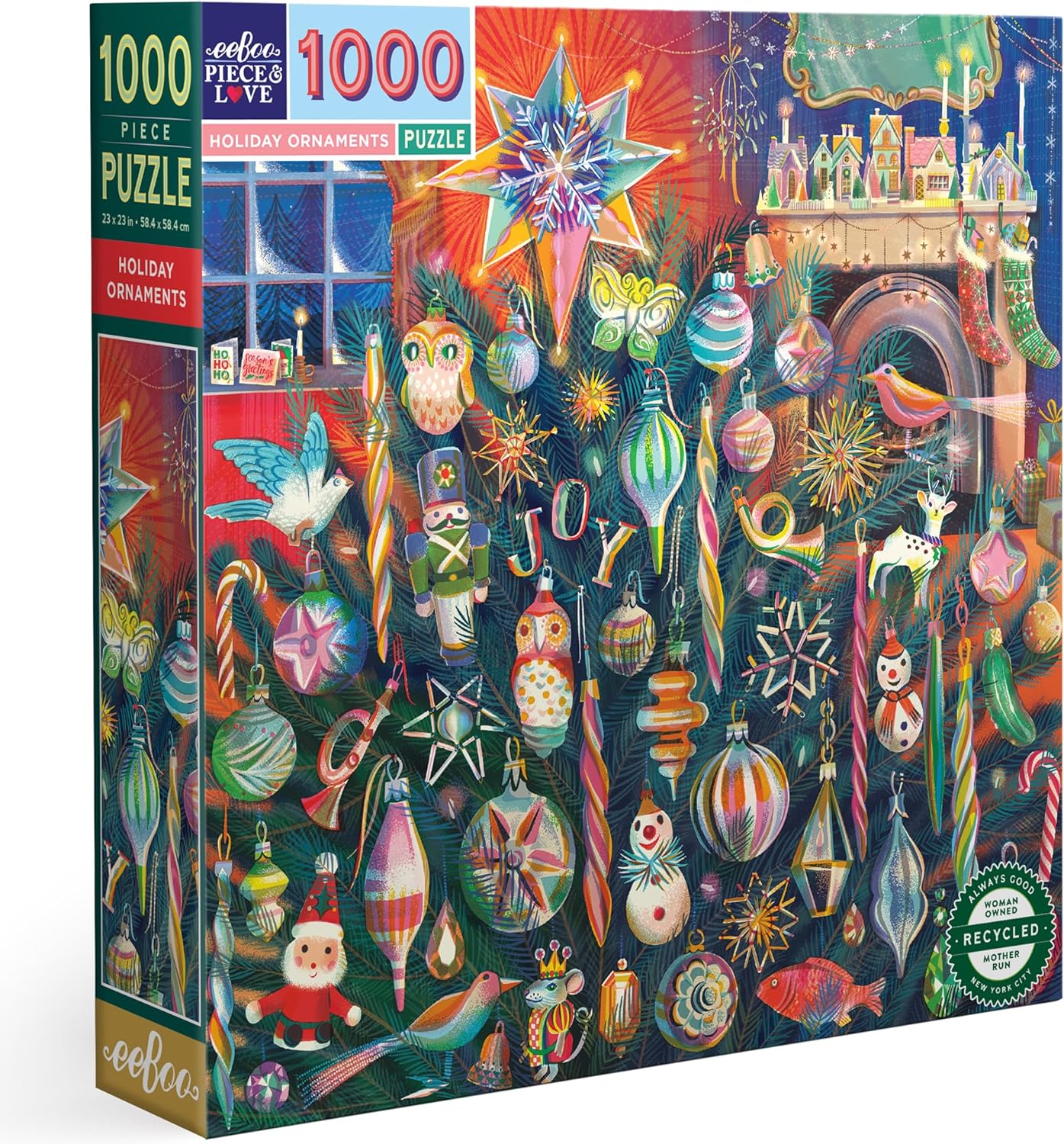 Karácsonyi díszek Eeboo 1000 darabos kirakó puzzle (EB-PZTHYO 689196514982) - puzzlegarden