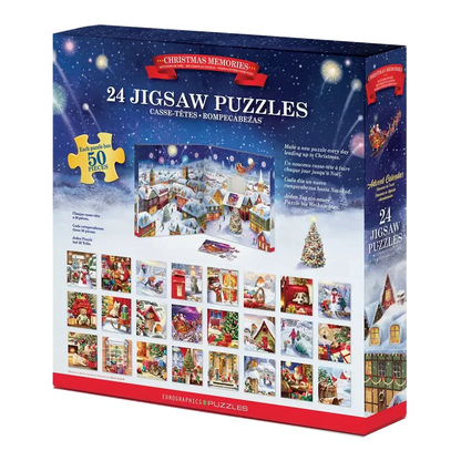 Karácsonyi emlékek – puzzle adventi naptár Eurographics 24x50 darabos kirakó puzzle (EUR-9924-5810) - puzzlegarden