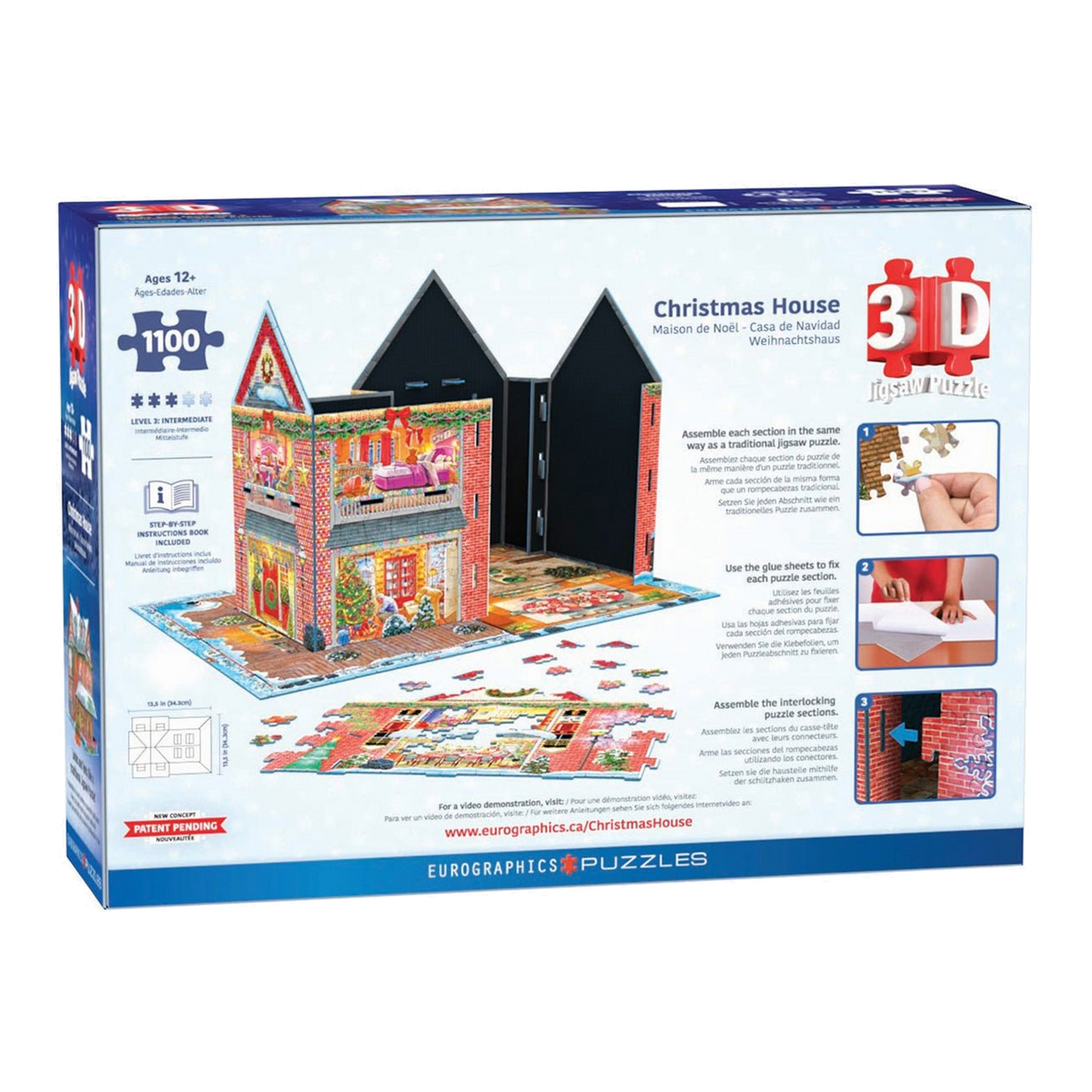 Karácsonyi ház – 3D puzzle Eurographics 1100 darabos kirakó puzzle (EUR-9910-5817) - puzzlegarden