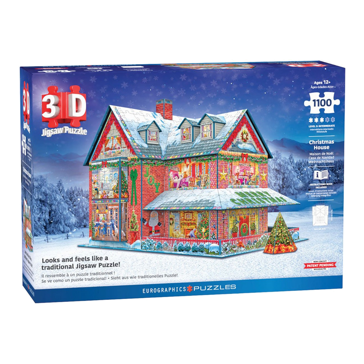 Karácsonyi ház – 3D puzzle Eurographics 1100 darabos kirakó puzzle (EUR-9910-5817) - puzzlegarden