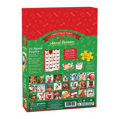 Karácsonyi kutyák – puzzle adventi naptár Eurographics 24x50 darabos kirakó puzzle (EUR-8924-5921) - puzzlegarden