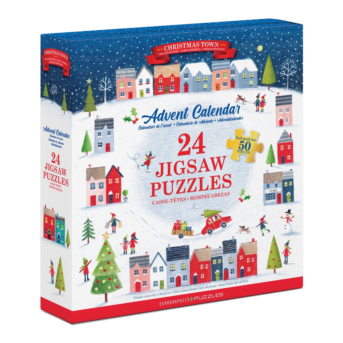 Karácsonyi város – puzzle adventi naptár Eurographics 24x50 darabos kirakó puzzle (EUR-9924-5805) - puzzlegarden