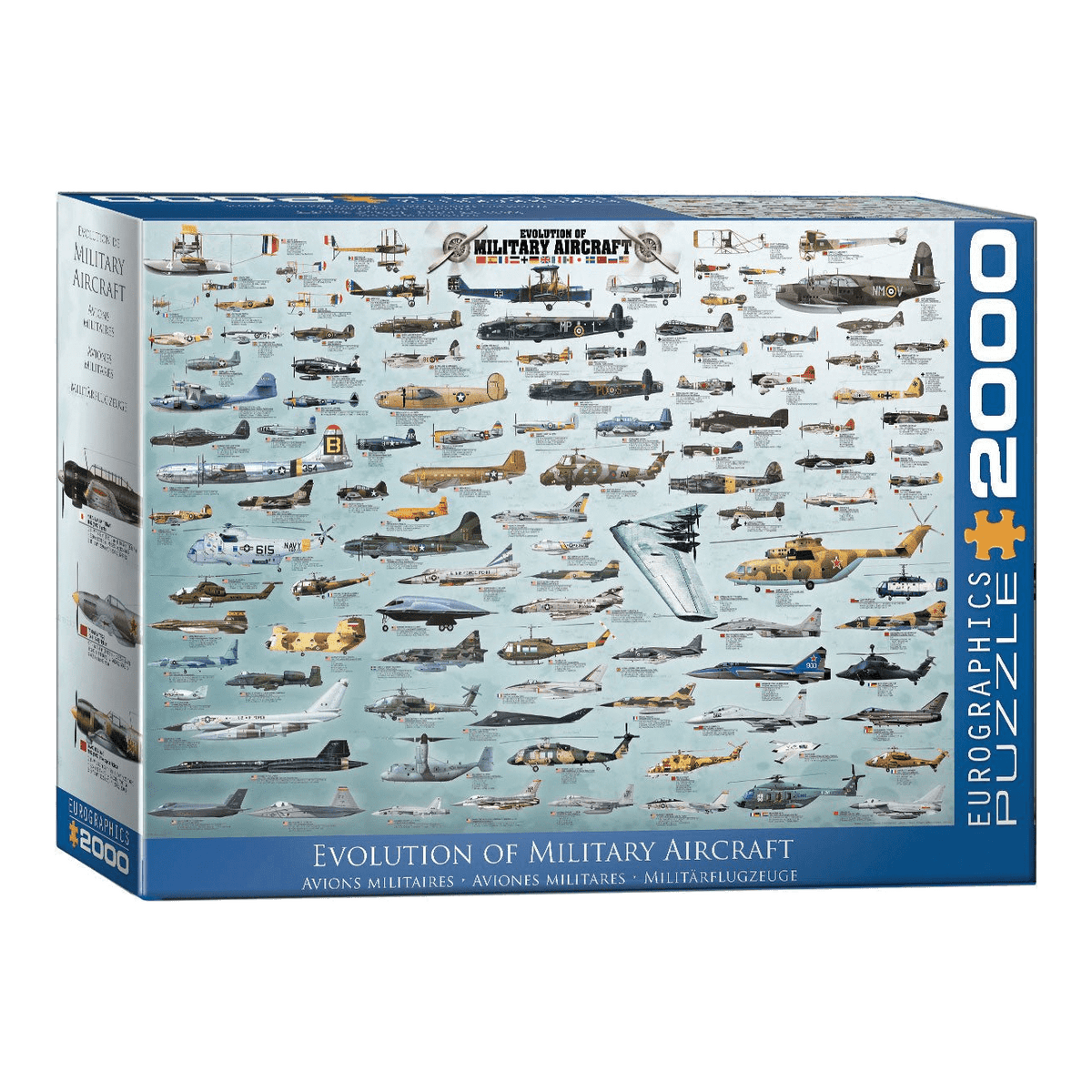 Katonai repülőgépek fejlődése Eurographics 2000 darabos kirakó puzzle (EUR-8220-0578) - puzzlegarden