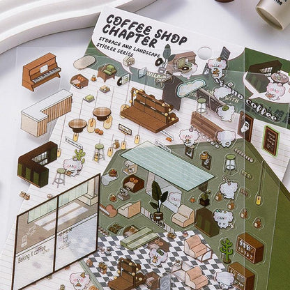 Kávézó - matricajelenet Simno 1 darabos kirakó puzzle (SN-6941776312505) - puzzlegarden