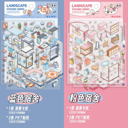 Kék kollégium - matricajelenet Simno 1 darabos kirakó puzzle (SN-6941776325574) - puzzlegarden