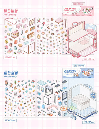 Kék kollégium - matricajelenet Simno 1 darabos kirakó puzzle (SN-6941776325574) - puzzlegarden