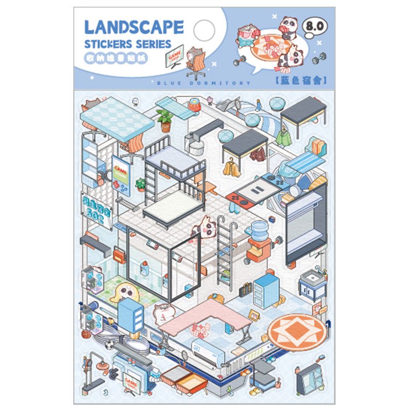 Kék kollégium - matricajelenet Simno 1 darabos kirakó puzzle (SN-6941776325574) - puzzlegarden