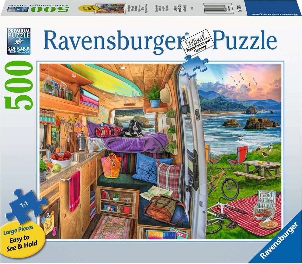 Kilátás a Lakóautóból - XXL Ravensburger 500 darabos kirakó puzzle (RA-17473 4005556174737) - puzzlegarden