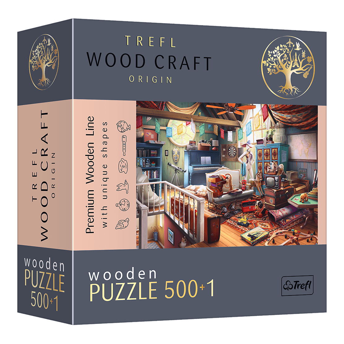 Kincsek a Padláson - Fa kirakó Trefl 500 darabos kirakó puzzle (TR-20179) - puzzlegarden