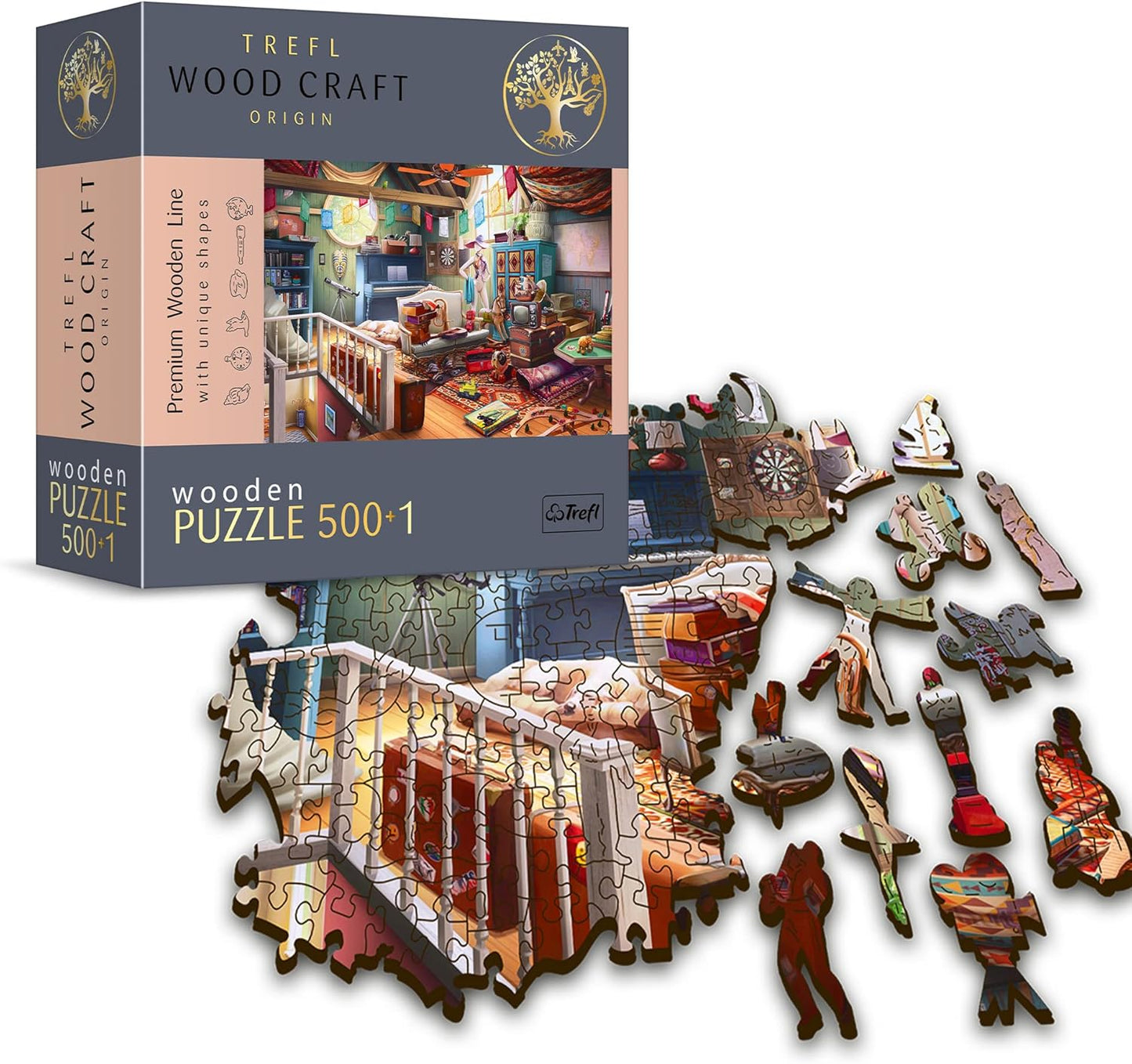 Kincsek a Padláson - Fa kirakó Trefl Wood Craft 500 darabos kirakó puzzle (TR-20179) - puzzlegarden
