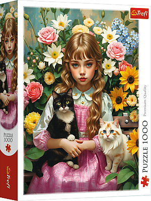 Kislány macskákkal Trefl 1000 darabos kirakó puzzle (TR-10976) - puzzlegarden