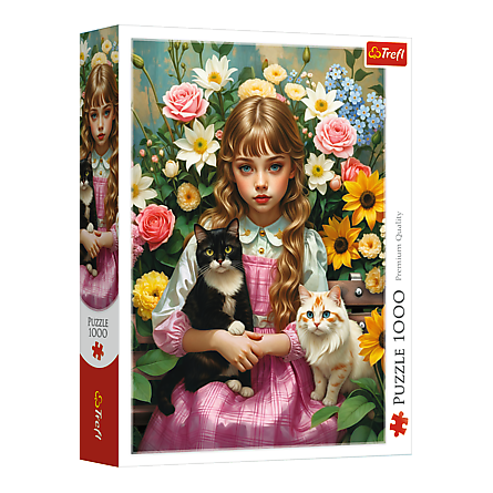 Kislány macskákkal Trefl 1000 darabos kirakó puzzle (TR-10976) - puzzlegarden